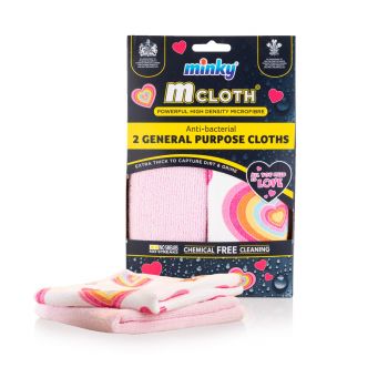 M Cloth All You Need Is Love Anti-Bacterial General Purpose Twin Pack