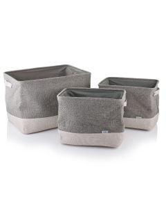 Laundry Basket Set - 3 Fabric Washing Baskets