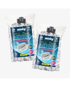 XL Dual Action Microfibre & Cotton Mop Refills 2pk